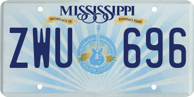 MS license plate ZWU696