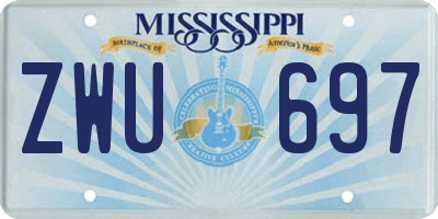 MS license plate ZWU697