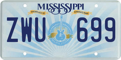 MS license plate ZWU699