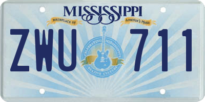 MS license plate ZWU711