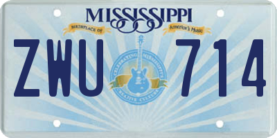 MS license plate ZWU714