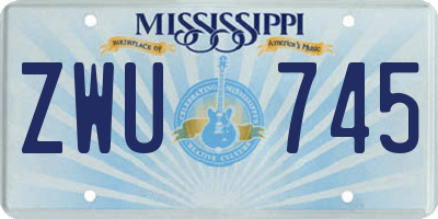 MS license plate ZWU745