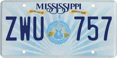 MS license plate ZWU757