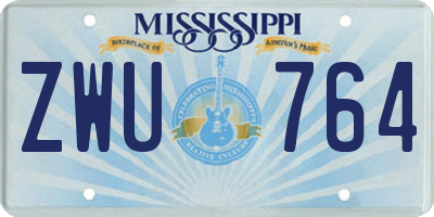 MS license plate ZWU764