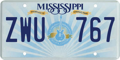 MS license plate ZWU767