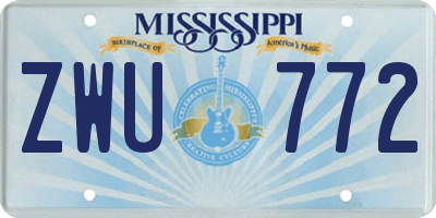 MS license plate ZWU772