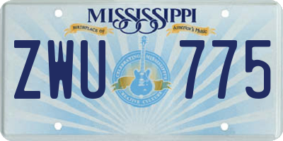 MS license plate ZWU775