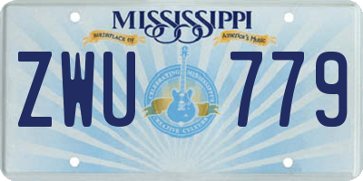 MS license plate ZWU779