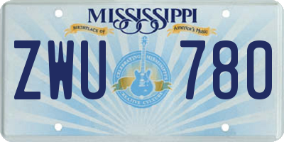 MS license plate ZWU780