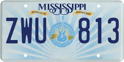 MS license plate ZWU813