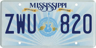 MS license plate ZWU820