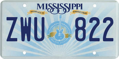 MS license plate ZWU822