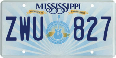 MS license plate ZWU827
