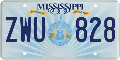 MS license plate ZWU828