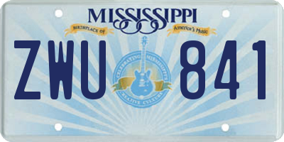 MS license plate ZWU841