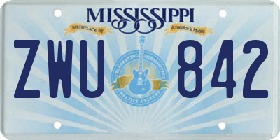 MS license plate ZWU842