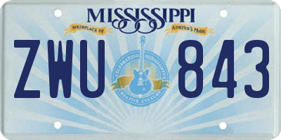 MS license plate ZWU843