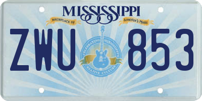 MS license plate ZWU853