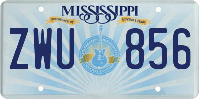 MS license plate ZWU856