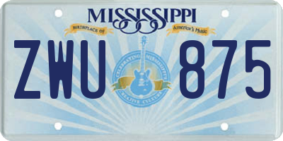 MS license plate ZWU875