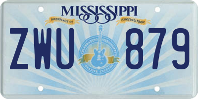 MS license plate ZWU879