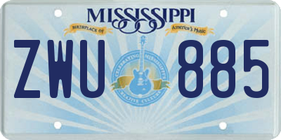 MS license plate ZWU885