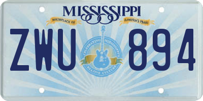 MS license plate ZWU894