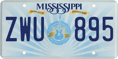 MS license plate ZWU895
