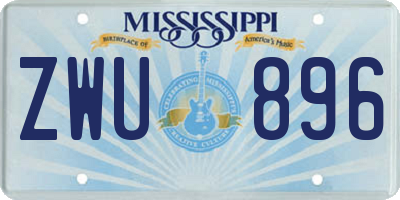 MS license plate ZWU896