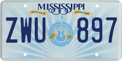 MS license plate ZWU897