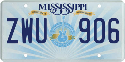 MS license plate ZWU906