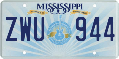 MS license plate ZWU944