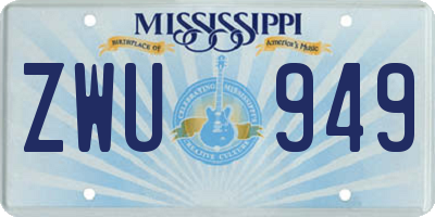 MS license plate ZWU949