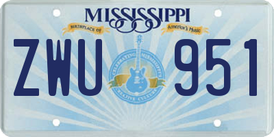 MS license plate ZWU951