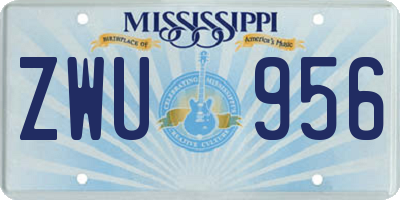 MS license plate ZWU956