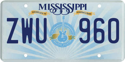 MS license plate ZWU960