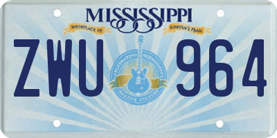 MS license plate ZWU964