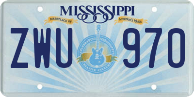 MS license plate ZWU970