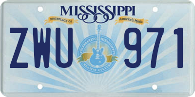 MS license plate ZWU971