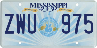 MS license plate ZWU975