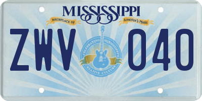 MS license plate ZWV040