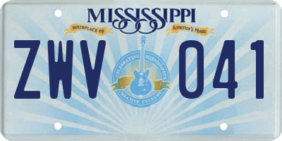 MS license plate ZWV041