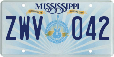 MS license plate ZWV042