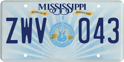 MS license plate ZWV043