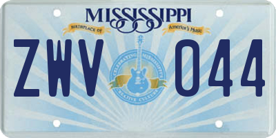 MS license plate ZWV044