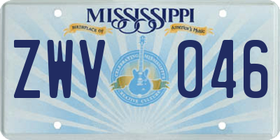 MS license plate ZWV046