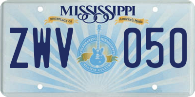 MS license plate ZWV050