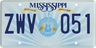 MS license plate ZWV051