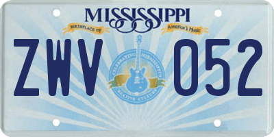 MS license plate ZWV052