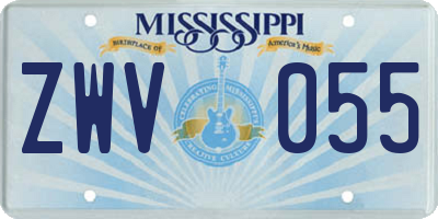 MS license plate ZWV055
